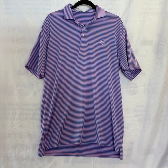 Holderness & Borne Tailored Fit Polo Mens Large Stripe Champions Retreat Golf - Picture 2 of 9